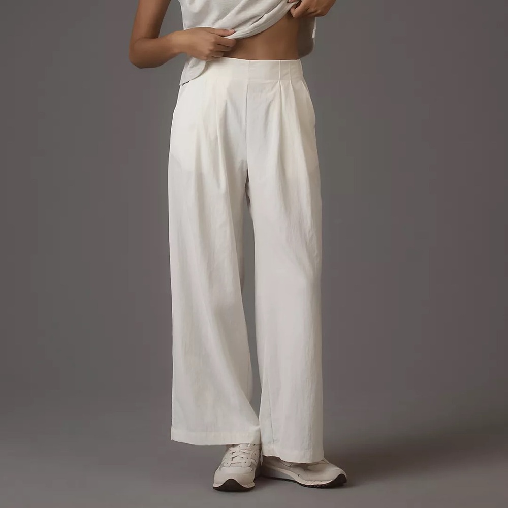 Anthropologie x Daily Practice Pleated Pants- NWT - size L - cream ivory